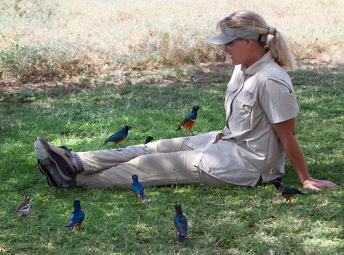 Joni in Africa with Birds